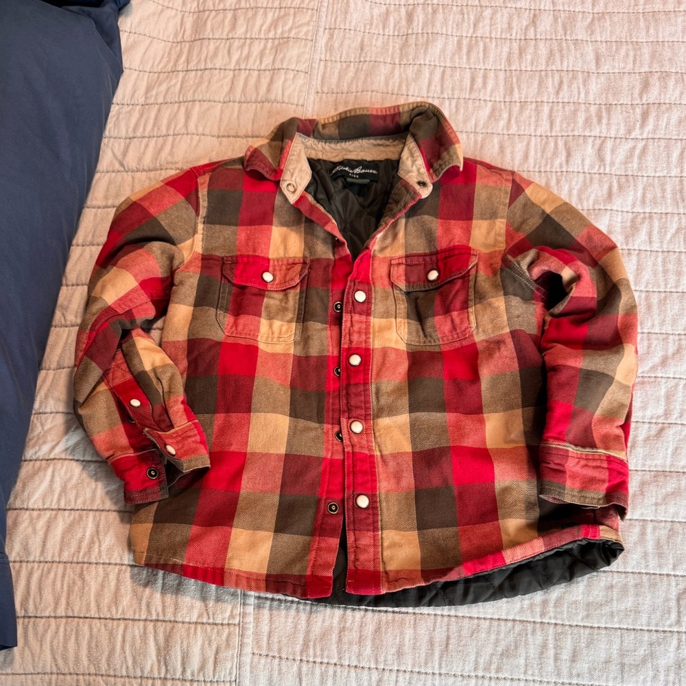 Eddie Bauer Kids Plaid Shirt - Red and Brown